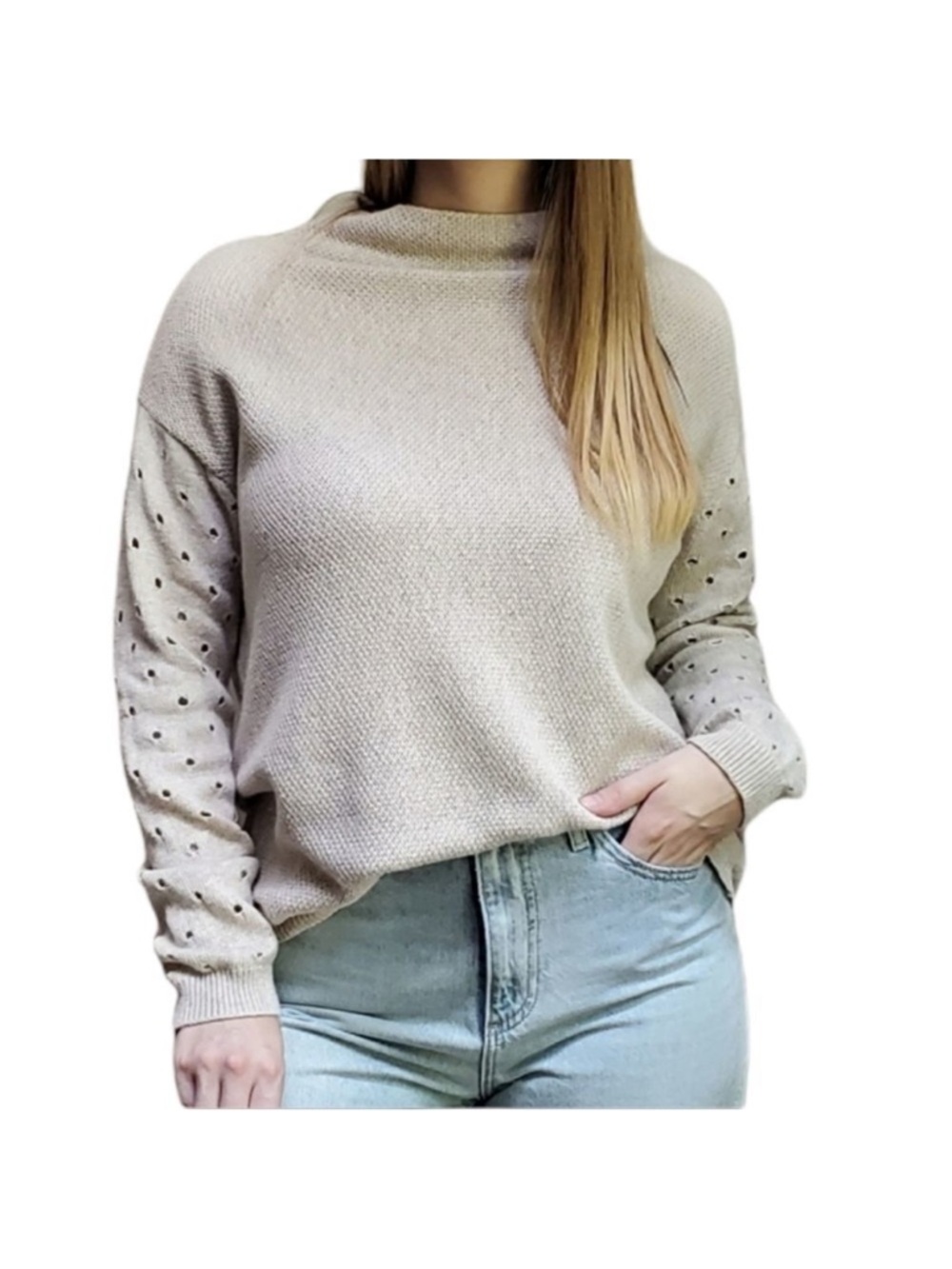 Anthropologie MOTH Ceres Mock Neck Sweater S